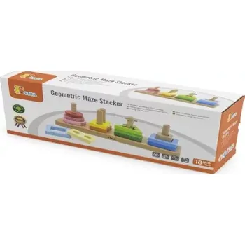 Dřevěná hračka VIGA dřevěný geometrický labyrintový sorter