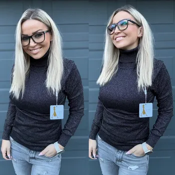 Dámský svetr Rolák se třpytkami Barva: Černá