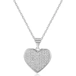 AGATO Něžný stříbrný náhrdelník se srdíčkem AGS122/48