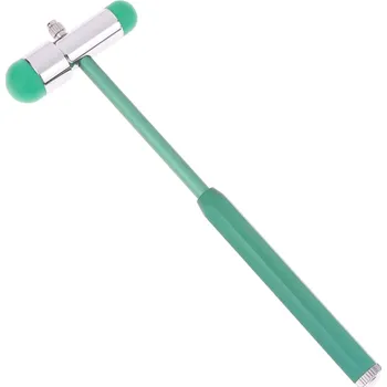 Příslušenství k židli Dvouhlavé neurologické kladívko 6 x 18,4 cm ze slitiny zinku a ABS Diagnostické kladívko na testování patelárního a nervového reflexu zelená