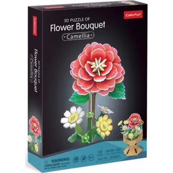 Puzzle CubicFun - Puzzle 3D Kytice z květů kamélií 109 dílků