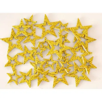 Vánoční dekorace Třpytivé hvězdy z pěnovky 24 ks - ZLATÝ MIX