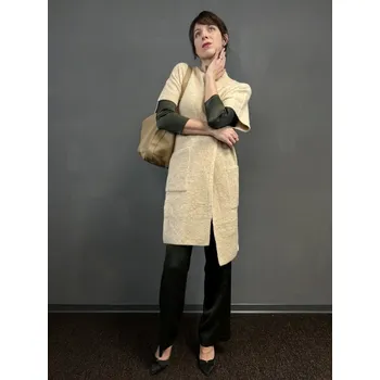 Dámská mikina Vesta Kyra Inge béžová dlouhá s vlnou a alpakou Velikost: 42