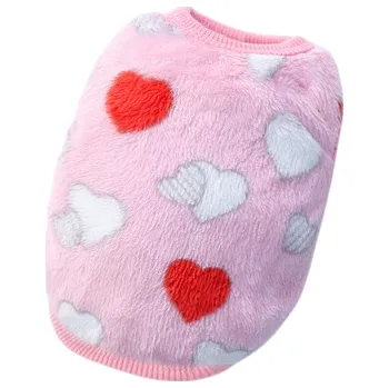 Obleček pro psa Zimní obleček pro psa velikost XL 4.5–6 kg 50 cm hrudník 40 cm záda Teplý světle růžový overal se srdíčky Pohodlné zimní oblečení pro psy
