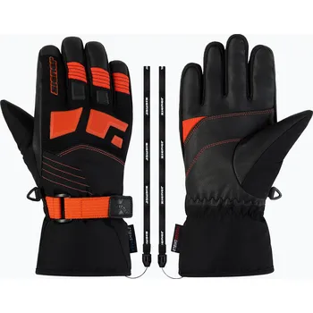Chránič rukou Dětské lyžařské rukavice ZIENER Lukian-Z black/orange red