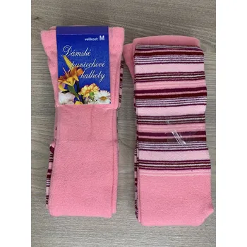Dámské punčochy DOTEX D&D s.r.o Dámské / Dětské bavlněné punčocháče DOTEX - tenké pruhy Barva: růžová, Velikost: S (152-164)