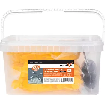 Nivelační přístroj MOTIVE Vysokoprofilové nivelační klipsy 2 mm – 330 ks v plastové nádobě 10 l