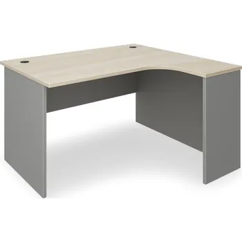 Psací stůl Rauman Rohový kancelářský stůl Simple Office 140x20 cm - pravý Barva: Dub světlý/šedá + doprava ZDARMA
