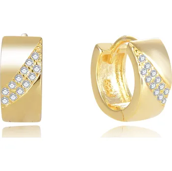 Náušnice AGATO Půvabné pozlacené kruhové náušnice se zirkony AGUC2674-GOLD