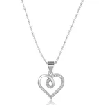 AGATO Něžný stříbrný náhrdelník se srdíčkem AGS495/47