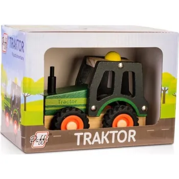 autíčko Daffi Dřevěné auto s pneumatikami traktoru