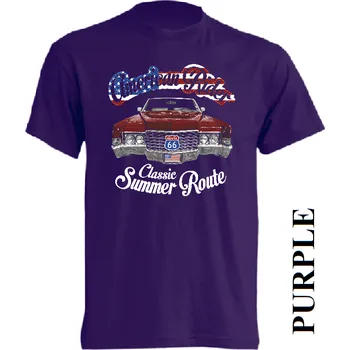 Pánská móda panske-levne-bavlnene-tricko-americke-auto Barva: Purple - purpurová, velikost: M