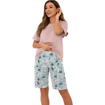 Dámské pyžamo Dámské pyžamo ITALIAN FASHION PERLIS kr.1/2 růžová/print XL 0