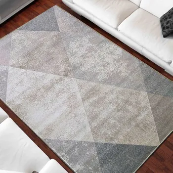 Koberec Béžový koberec s moderním geometrickým vzorem