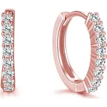 AGATO Půvabné růžově pozlacené kruhové náušnice se zirkony AGU1152-ROSE