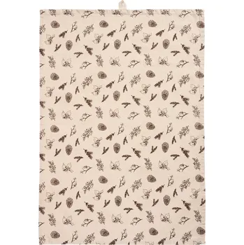 Utěrka Ib Laursen Bavlněná utěrka Jolly Brown Cones and Twigs