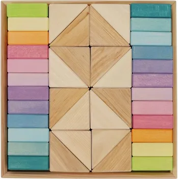 Dřevěná hračka Dřevěné puzzle pro děti v rámečku - stavebnice Montessori 1+ Pastel Grimms