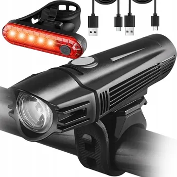 Cyklosvítilna VÝKONNÁ SVĚTLA NA KOLO SADA PŘEDNÍ ZADNÍ LED VODĚODOLNÁ AKUMULÁTOR USB