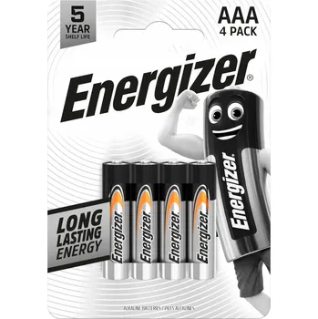Článková baterie Alkalická baterie Energizer AAA (R3) 4 ks