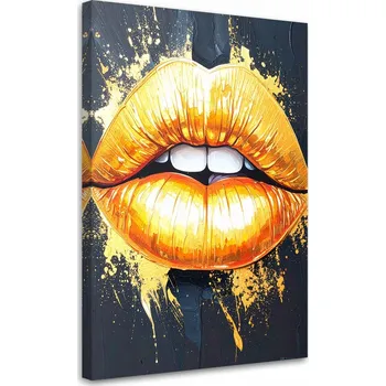 Obraz Obraz do obýváku, ložnice nebo loftu, Zlaté rty ženy Glamour 40x60