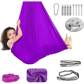 Zahradní houpačka HOUPAČKA PRO DĚTI HAMAKA SENZORICKÁ ŠÁLA AKROBATICKÁ JÓGA 280 CM