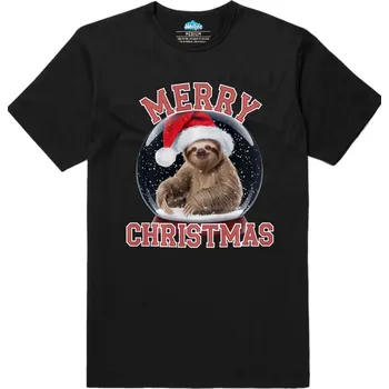 Pánské tričko Pánské tričko Santa Lenochod ve Sněžítku (Velikost: 5XL, Barva: Černá)