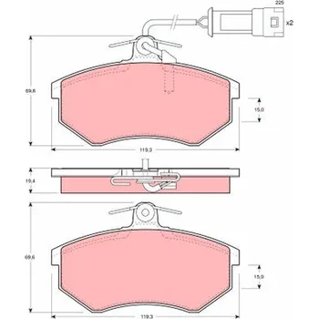 Brzdová destička Sada brzdových destiček, kotoučová brzda LUCAS GDB404