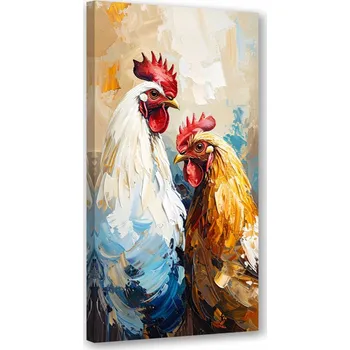 Obraz Moderní obraz do kuchyně jídelny, Slepička Kohout Pták Zvíře 40x80