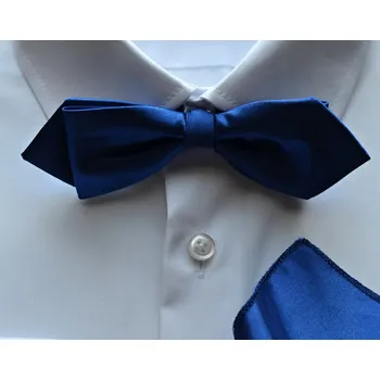 Motýlek Pánský motýlek s kapesníkem M5 - vzor 169 - modrý