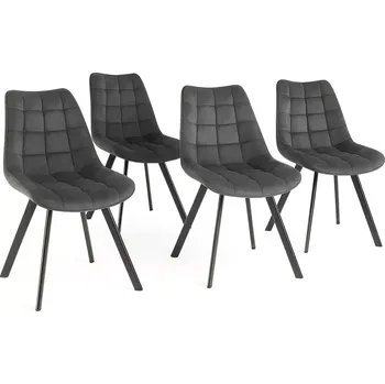 Barová židle LuxuryForm DESIGN Židle ORLEN VELUR - tmavě šedá - SET 4 ks