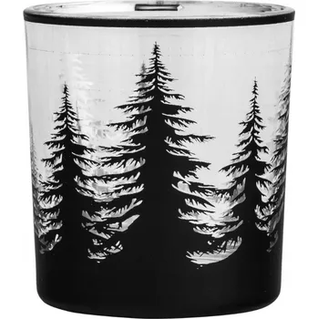 Svícen SVÍCEN NA ČAJOVOU SVÍČKU VÁNOČNÍ OZDOBA STROMEČEK TMAVĚ MODRÉ SKLO 8 CM