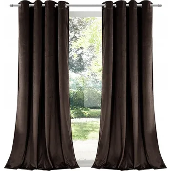 Obraz Hnědá sametová Závěs měkká, Elegantní do každého interiéru 140x250 cm
