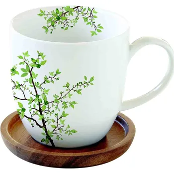 Easy Life Porcelánový hrnek a tácek Natura