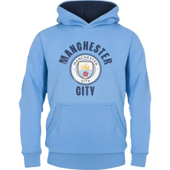 Chlapecká mikina MANCHESTER CITY FC Dětská mikina Manchester City FC, kapuce, světle modrá Velikost: 8-9 r