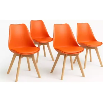 LuxuryForm DESIGN Jídelní židle BALI - oranžová - SET 4 ks