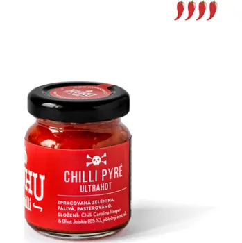 HUHU CHILLI Ultrahot chilli pyré 60ml (3 druhy) druh: Červené pyré (Carolina & Habanero) LIM