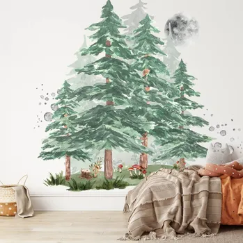 Samolepící dekorace Inspio Samolepky na zeď - Les za svitu měsíce