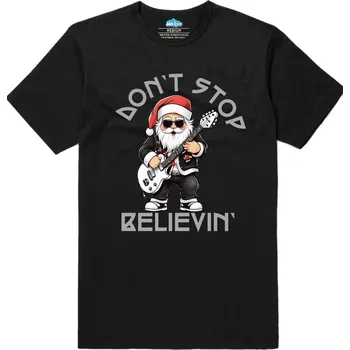 Pánské tričko Pánské tričko Rockový Santa Nepřestávej věřit (Velikost: L, Barva: Černá)