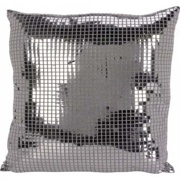 Polštář Dekorační Polštář 43x43 cm stříbrná s zrcadlovým efektem