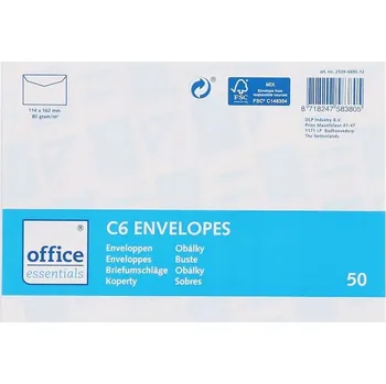 Obálka Obálka bez okénka C6 (114 x 162 mm) bílá 50 ks