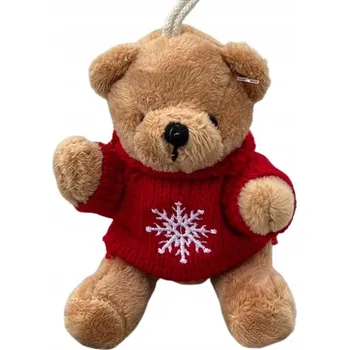 plyšák VÁNOČNÍ PLYŠOVÝ MEDVÍDEK PLYŠÁK V SVETRU S PŘÍVĚSKEM 1