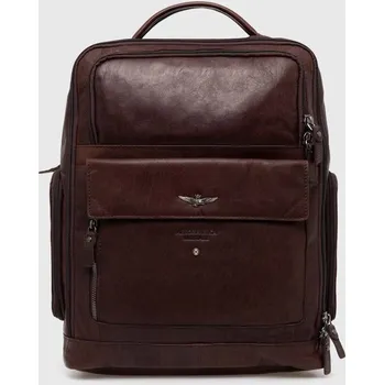 Kožený batoh Aeronautica Militare AM305 hnědá 98X, vel. ONE SIZE