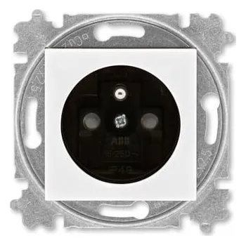 Elektrická zásuvka ABB Levit zásuvka bílá/kouřová černá 6619H-A06357 62 s clonkami