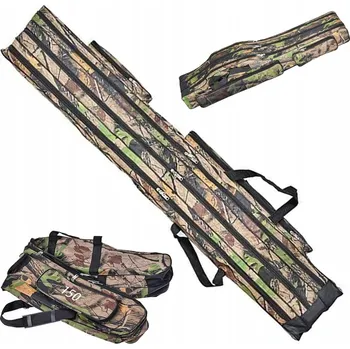Pouzdro na rybářské vybavení SKLÁDACÍ RYBÁŘSKÁ TAŠKA 3 PŘIHRÁDKY 150 CM VODĚODOLNÁ KAMUFLÁŽ