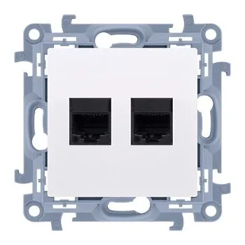 Elektrická zásuvka Zásuvka počítačová RJ45 dvojnonásobná kat. 5e, bílá KONTAKT SIMON C52.01/11