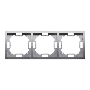 Elektrická zásuvka Rámeček 3-násobný, Inox KONTAKT SIMON BMR3/21