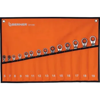 Klíč BERNER SADA OČKOPLOCHÝCH RÁČNOVÝCH KLÍČŮ 14KS