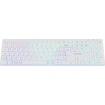 Klávesnice CANYON HKB-W11 EN/CS RGB Dual Mode Wireless White- CZ CNS-HBTK11W-CS