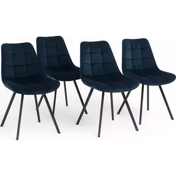 LuxuryForm DESIGN Židle ORLEN VELUR - tmavě modrá - SET 4 ks