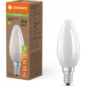 Žárovka LED žárovka svíčka E14 B35 2,9W 470lm 2700K Teplá bílá 300° Stmívatelná